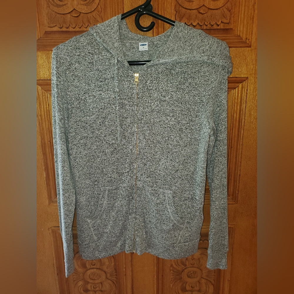 Old Navy light gray zip up with hood. Size xsmall
